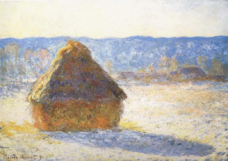 Claude Monet Meule,Effet de Neige le Matin France oil painting art